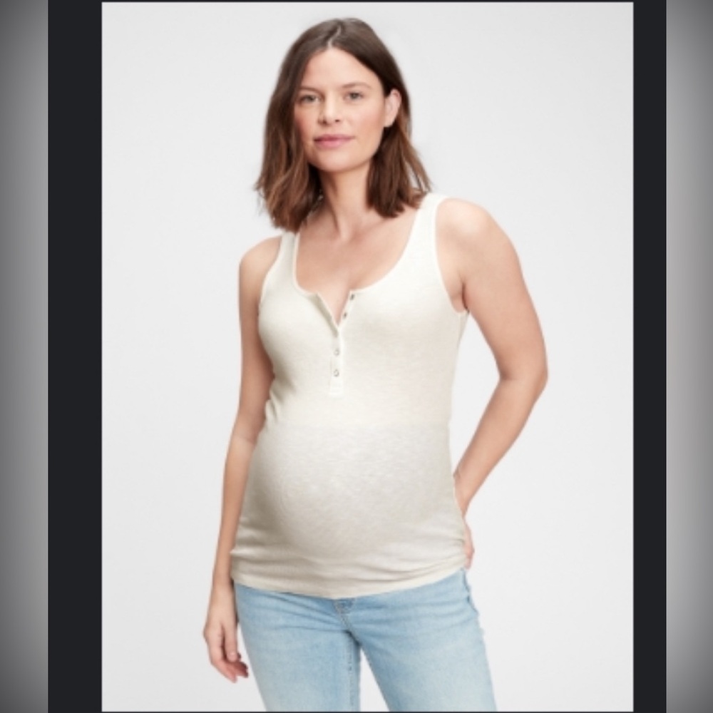 GAP Maternity Ribbed Henley Tank